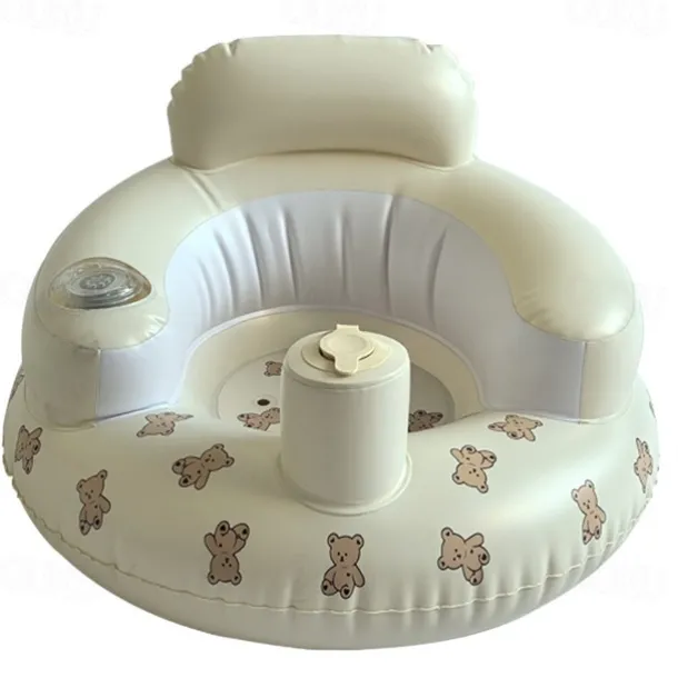 Infant Bath Chair, Inflatable Seat, Low Seat, Low Center of Gravity, Full Protection, Back Support, Convenient Seating, Dining Chair, Bathing Assist, Multi-Purpose Baby Sofa, Folding Air Seat