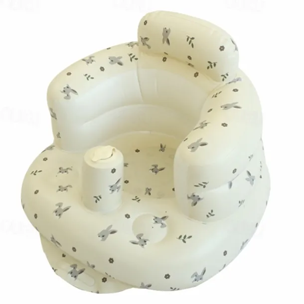 Infant Bath Chair, Inflatable Seat, Low Seat, Low Center of Gravity, Full Protection, Back Support, Convenient Seating, Dining Chair, Bathing Assist, Multi-Purpose Baby Sofa, Folding Air Seat