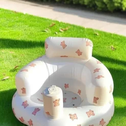 Infant Bath Chair, Inflatable Seat, Low Seat, Low Center of Gravity, Full Protection, Back Support, Convenient Seating, Dining Chair, Bathing Assist, Multi-Purpose Baby Sofa, Folding Air Seat
