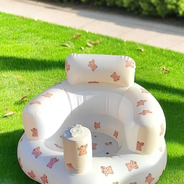 Infant Bath Chair, Inflatable Seat, Low Seat, Low Center of Gravity, Full Protection, Back Support, Convenient Seating, Dining Chair, Bathing Assist, Multi-Purpose Baby Sofa, Folding Air Seat