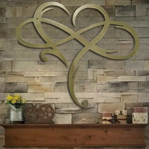 Infinity Heart Wall Decor, Unique Infinity Heart Metal Art Wall Decor Love Sign Steel Wall Plaques Bedroom Ornaments for Home Wedding Decor, Room Living Room Decoration