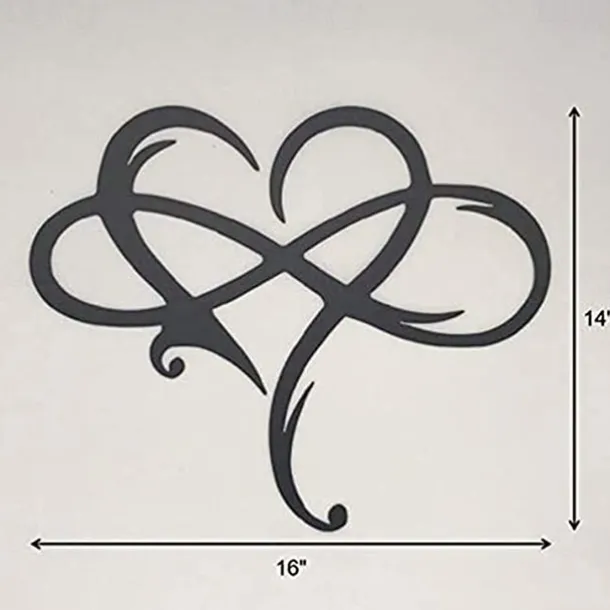 Infinity Heart Wall Decor, Unique Infinity Heart Metal Art Wall Decor Love Sign Steel Wall Plaques Bedroom Ornaments for Home Wedding Decor, Room Living Room Decoration