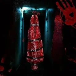 Inflatable Bloody Corpse Bag Halloween Decorations Outdoor Clearance, Scary Halloween Kills Body Decorations Indoor, Realistic Murder Scene Halloween Room Decor