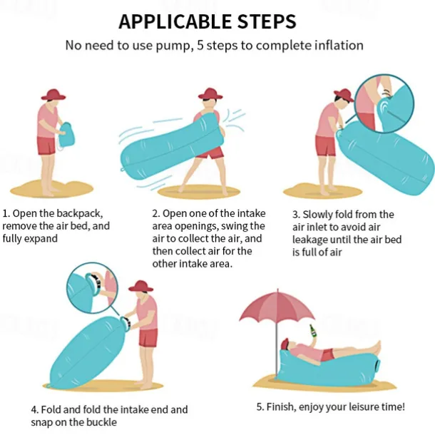 Inflatable Lounger, Portable,Waterproof For Backyard Lakeside Beach Traveling Camping Picnics & Music Festivals Camping, Lazy Inflatable Sofa