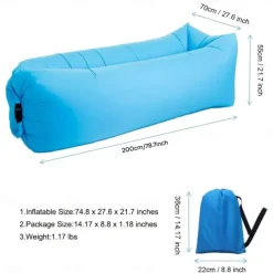 Inflatable Lounger, Portable,Waterproof For Backyard Lakeside Beach Traveling Camping Picnics & Music Festivals Camping, Lazy Inflatable Sofa