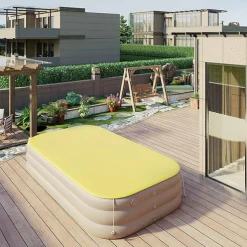 Inflatable Pool for Kids and Adults With slide and sunshade,Full-Sized Inflatable Kiddie Pools,Above Ground Pools for Family, Backyard, Garden, Lawn, Outdoor ( Paddling Pool/ Kiddie Pool)