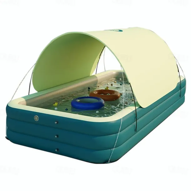 Inflatable Swimming Pool, Family Swimming Pool, Kids Pools with Sunshade for Indoor, Outdoor, Garden, Backyard
