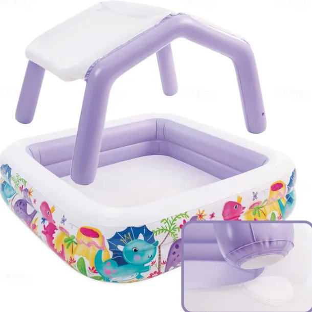 Inflatable Swimming Pool, Family Swimming Pool, Kids Pools with Sunshade for Indoor, Outdoor, Garden, Backyard