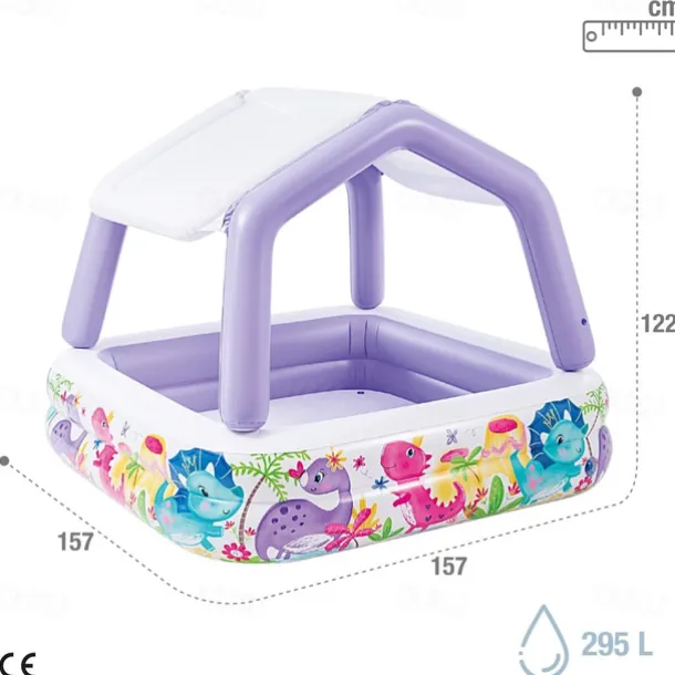 Inflatable Swimming Pool, Family Swimming Pool, Kids Pools with Sunshade for Indoor, Outdoor, Garden, Backyard