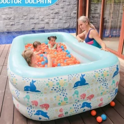 Inflatable Swimming Pool, Family Swimming Pool, Kids Pools with Sunshade for Indoor, Outdoor, Garden, Backyard