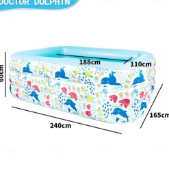 Inflatable Swimming Pool, Family Swimming Pool, Kids Pools with Sunshade for Indoor, Outdoor, Garden, Backyard