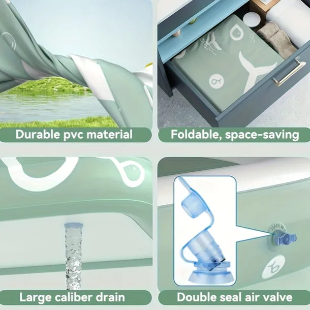 Inflatable Swimming Pool, Family Swimming Pool, Kids Pools with Sunshade for Indoor, Outdoor, Garden, Backyard