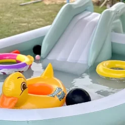 Inflatable Swimming Pool, Family Swimming Pool, Kids Pools with Sunshade for Indoor, Outdoor, Garden, Backyard