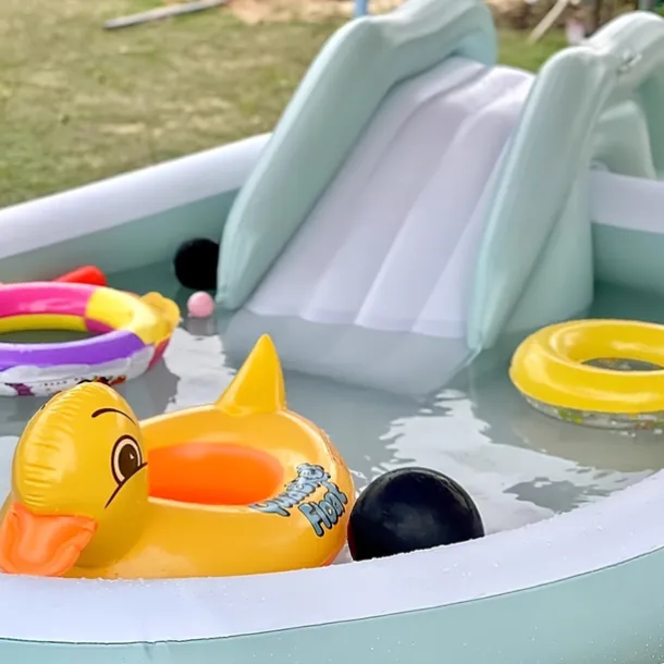 Inflatable Swimming Pool, Family Swimming Pool, Kids Pools with Sunshade for Indoor, Outdoor, Garden, Backyard