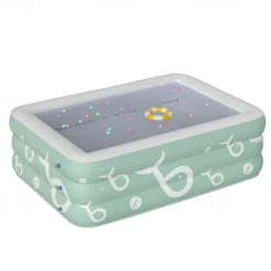 Inflatable Swimming Pool, Family Swimming Pool, Kids Pools with Sunshade for Indoor, Outdoor, Garden, Backyard