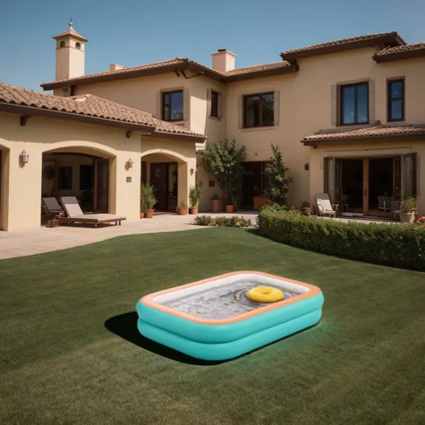 Inflatable Swimming Pools, Rectangular Inflatable Swimming Pool for Kids, Family Blow up Pool, Lounge Inflatable Pool for Backyard Garden Outdoor, Easy to Inflatable