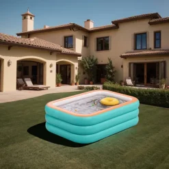 Inflatable Swimming Pools, Rectangular Inflatable Swimming Pool for Kids, Family Blow up Pool, Lounge Inflatable Pool for Backyard Garden Outdoor, Easy to Inflatable