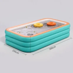 Inflatable Swimming Pools, Rectangular Inflatable Swimming Pool for Kids, Family Blow up Pool, Lounge Inflatable Pool for Backyard Garden Outdoor, Easy to Inflatable