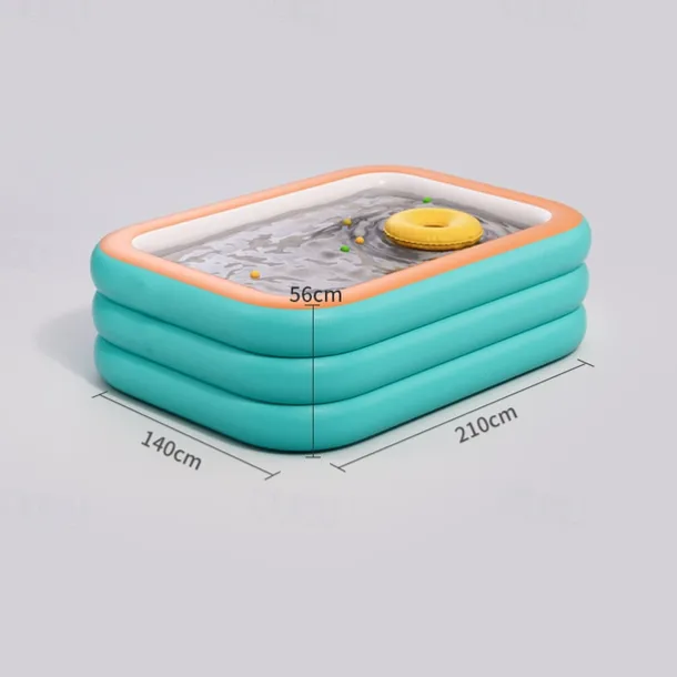 Inflatable Swimming Pools, Rectangular Inflatable Swimming Pool for Kids, Family Blow up Pool, Lounge Inflatable Pool for Backyard Garden Outdoor, Easy to Inflatable