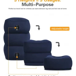 Inflatable Travel Pillow for Kids and Adults, Adjustable Height Airplane Pillow for Sleeping on the Go, Suitable for Office