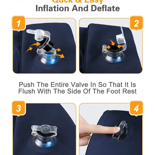 Inflatable Travel Pillow for Kids and Adults, Adjustable Height Airplane Pillow for Sleeping on the Go, Suitable for Office