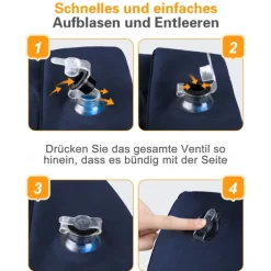 Inflatable Travel Pillow for Kids and Adults, Adjustable Height Airplane Pillow for Sleeping on the Go, Suitable for Office