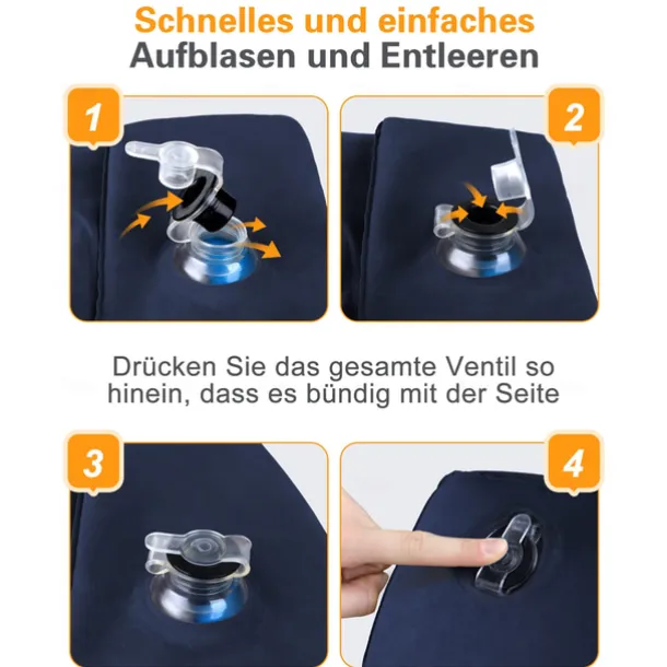 Inflatable Travel Pillow for Kids and Adults, Adjustable Height Airplane Pillow for Sleeping on the Go, Suitable for Office