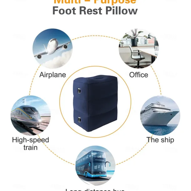 Inflatable Travel Pillow for Kids and Adults, Adjustable Height Airplane Pillow for Sleeping on the Go, Suitable for Office