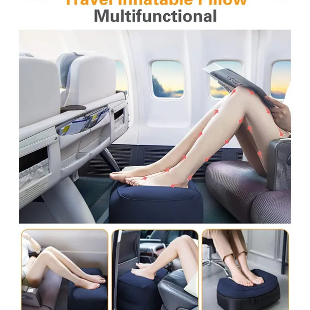 Inflatable Travel Pillow for Kids and Adults, Adjustable Height Airplane Pillow for Sleeping on the Go, Suitable for Office