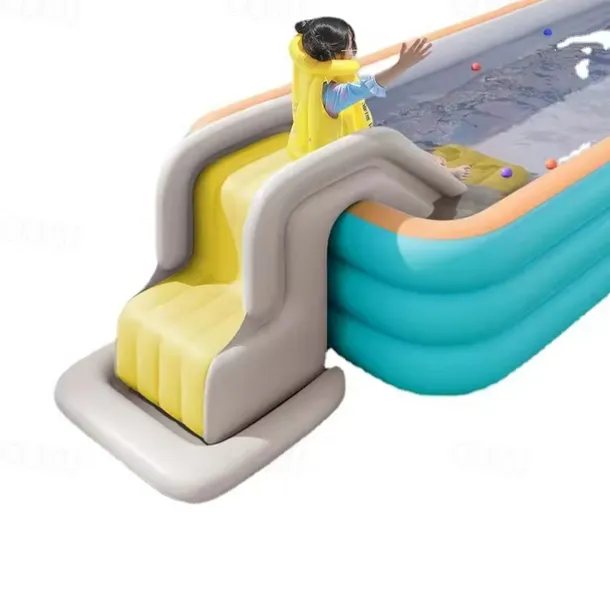 Inflatable Water Slide Swimming Pool Play Center with Built in Sprayers for Kids and Adults