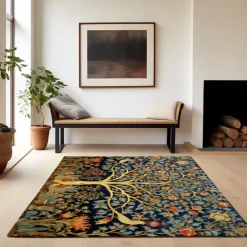 Inspired by William Morris Area Rug Kitchen Mat Non-Slip Oil Proof Floor Mat Livingroom Rug Indoor Outdoor Mat Bedroom Decor Bathroom Mat Entrance Rug Door Mat Bird Tree of Life