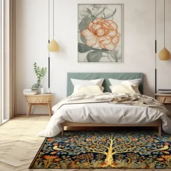 Inspired by William Morris Area Rug Kitchen Mat Non-Slip Oil Proof Floor Mat Livingroom Rug Indoor Outdoor Mat Bedroom Decor Bathroom Mat Entrance Rug Door Mat Bird Tree of Life