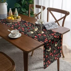 Inspired by William Morris Art Style Print Country Style Table Runner, Kitchen Dining Table Decor, Print Decor Table Runners for Indoor Outdoor Home Farmhouse Holiday Wedding Birthday Party Decoration