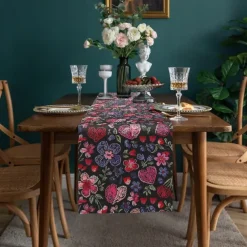 Inspired by William Morris Art Style Print Country Style Table Runner, Kitchen Dining Table Decor, Print Decor Table Runners for Indoor Outdoor Home Farmhouse Holiday Wedding Birthday Party Decoration