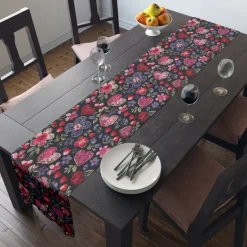 Inspired by William Morris Art Style Print Country Style Table Runner, Kitchen Dining Table Decor, Print Decor Table Runners for Indoor Outdoor Home Farmhouse Holiday Wedding Birthday Party Decoration