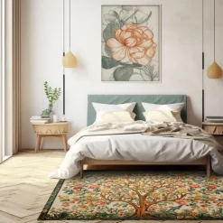 Inspired by William Morris Area Rug Kitchen Mat Non-Slip Oil Proof Floor Mat Livingroom Rug Indoor Outdoor Mat Bedroom Decor Bathroom Mat Entrance Rug Door Mat Bird Tree of Life