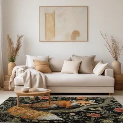 Inspired William Morris Fox Area Rug Kitchen Mat Non-Slip Oil Proof Floor Mat Livingroom Rug Indoor Outdoor Mat Bedroom Decor Bathroom Mat Entrance Rug Door Mat