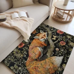 Inspired William Morris Fox Area Rug Kitchen Mat Non-Slip Oil Proof Floor Mat Livingroom Rug Indoor Outdoor Mat Bedroom Decor Bathroom Mat Entrance Rug Door Mat