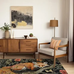 Inspired William Morris Fox Area Rug Kitchen Mat Non-Slip Oil Proof Floor Mat Livingroom Rug Indoor Outdoor Mat Bedroom Decor Bathroom Mat Entrance Rug Door Mat