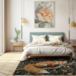 Inspired William Morris Fox Area Rug Kitchen Mat Non-Slip Oil Proof Floor Mat Livingroom Rug Indoor Outdoor Mat Bedroom Decor Bathroom Mat Entrance Rug Door Mat