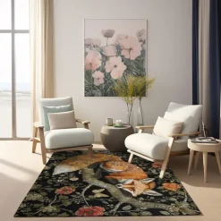 Inspired William Morris Fox Area Rug Kitchen Mat Non-Slip Oil Proof Floor Mat Livingroom Rug Indoor Outdoor Mat Bedroom Decor Bathroom Mat Entrance Rug Door Mat