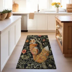 Inspired William Morris Fox Area Rug Kitchen Mat Non-Slip Oil Proof Floor Mat Livingroom Rug Indoor Outdoor Mat Bedroom Decor Bathroom Mat Entrance Rug Door Mat