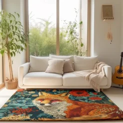 Inspired William Morris Fox Area Rug Kitchen Mat Non-Slip Oil Proof Floor Mat Livingroom Rug Indoor Outdoor Mat Bedroom Decor Bathroom Mat Entrance Rug Door Mat
