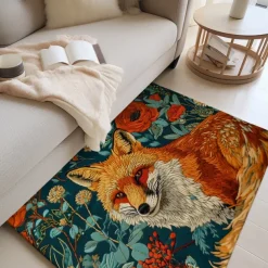 Inspired William Morris Fox Area Rug Kitchen Mat Non-Slip Oil Proof Floor Mat Livingroom Rug Indoor Outdoor Mat Bedroom Decor Bathroom Mat Entrance Rug Door Mat