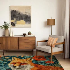 Inspired William Morris Fox Area Rug Kitchen Mat Non-Slip Oil Proof Floor Mat Livingroom Rug Indoor Outdoor Mat Bedroom Decor Bathroom Mat Entrance Rug Door Mat