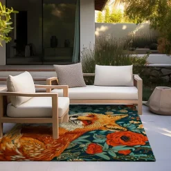 Inspired William Morris Fox Area Rug Kitchen Mat Non-Slip Oil Proof Floor Mat Livingroom Rug Indoor Outdoor Mat Bedroom Decor Bathroom Mat Entrance Rug Door Mat