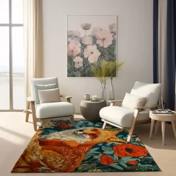 Inspired William Morris Fox Area Rug Kitchen Mat Non-Slip Oil Proof Floor Mat Livingroom Rug Indoor Outdoor Mat Bedroom Decor Bathroom Mat Entrance Rug Door Mat