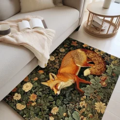 Inspired William Morris Fox Area Rug Kitchen Mat Non-Slip Oil Proof Floor Mat Livingroom Rug Indoor Outdoor Mat Bedroom Decor Bathroom Mat Entrance Rug Door Mat