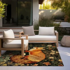 Inspired William Morris Fox Area Rug Kitchen Mat Non-Slip Oil Proof Floor Mat Livingroom Rug Indoor Outdoor Mat Bedroom Decor Bathroom Mat Entrance Rug Door Mat