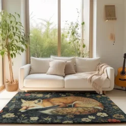 Inspired William Morris Fox Area Rug Kitchen Mat Non-Slip Oil Proof Floor Mat Livingroom Rug Indoor Outdoor Mat Bedroom Decor Bathroom Mat Entrance Rug Door Mat